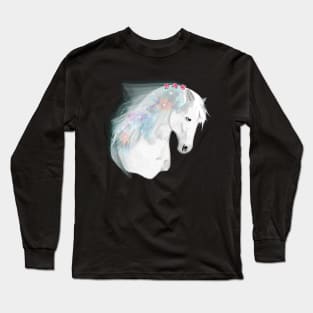 Horse Lovers Majestic White Horse Long Sleeve T-Shirt